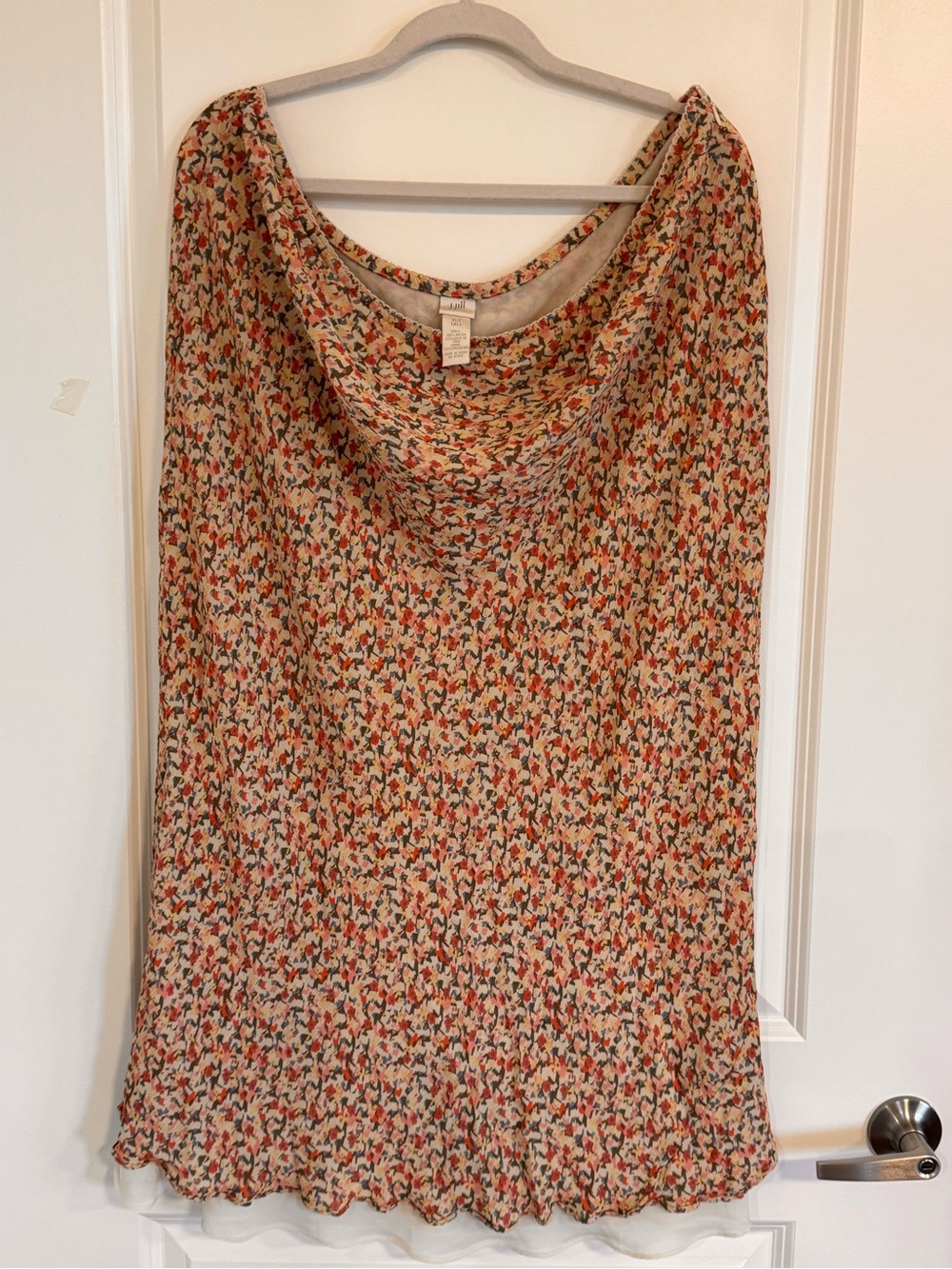 J. Jill Floral Maxi Skirt XL Tall Lined Crinkle Chiffon Peasant Boho